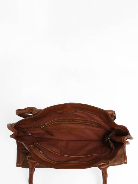 Sac Shopping  Cow Cuir Basilic pepper Marron cow BCOW31 vue secondaire 3