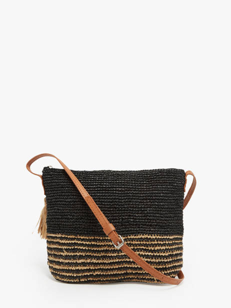 Sac BandouliÃ¨re L'atelier Du Crochet Raphia Le voyage en panier Noir l'atelier du crochet AM753 vue secondaire 4