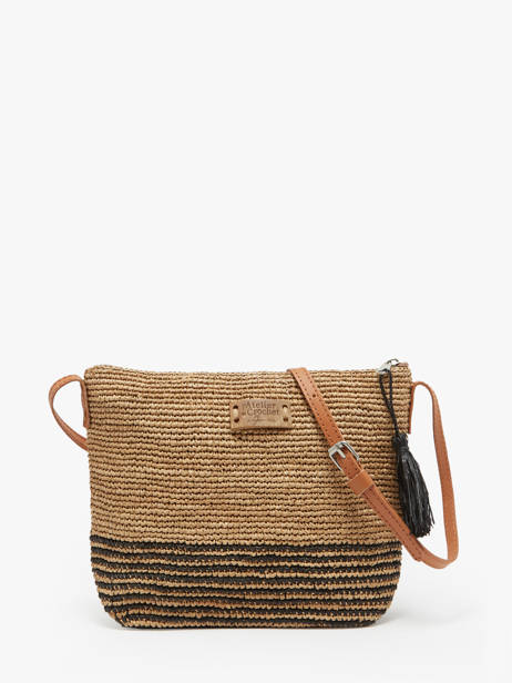 Sac BandouliÃ¨re L'atelier Du Crochet Raphia Le voyage en panier Beige l'atelier du crochet AM753