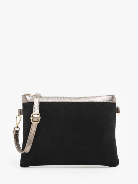 Sac BandouliÃ¨re Velvet Cuir Milano Noir velvet VE24065