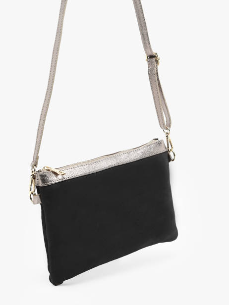 Sac BandouliÃ¨re Velvet Cuir Milano Noir velvet VE24065 vue secondaire 2
