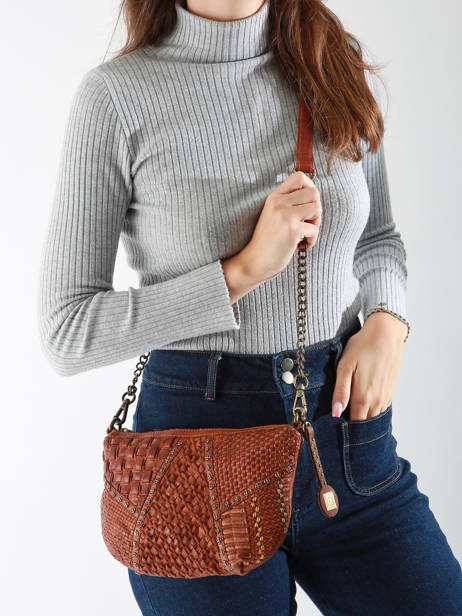 Sac BandouliÃ¨re Heritage Cuir Biba Marron heritage CAE1L vue secondaire 1