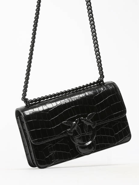 Sac BandouliÃ¨re Love Bag Icon Cuir Pinko Noir love bag icon A1SY vue secondaire 2