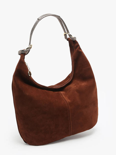 Sac PortÃ© Ã©paule Velvet Milano Marron velvet VE24092 vue secondaire 2