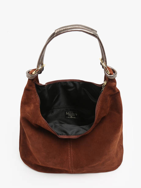 Sac PortÃ© Ã©paule Velvet Milano Marron velvet VE24092 vue secondaire 3