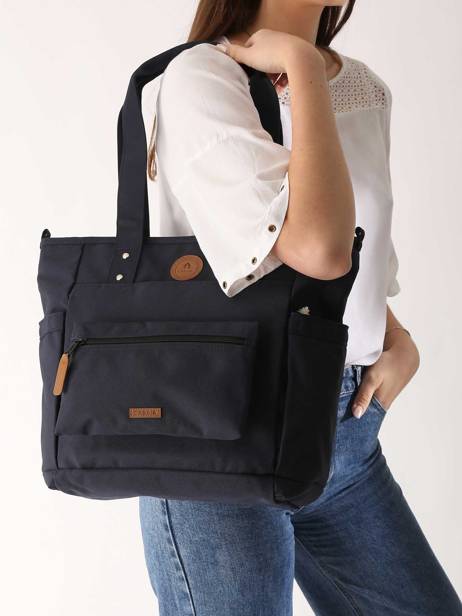 Sac Porté épaule A4 Adventurer Polyester Recyclé Cabaia Bleu adventurer TOTEBAGM vue secondaire 1