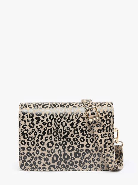 Sac BandouliÃ¨re Velvet Leopardo Cuir Milano Beige velvet leopardo VL24115 vue secondaire 4