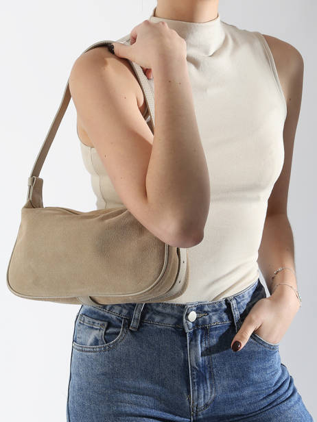 Sac PortÃ© Ã©paule Et BandouliÃ¨re Velvet Caviar Cuir Milano Beige velvet caviar VC24113 vue secondaire 1