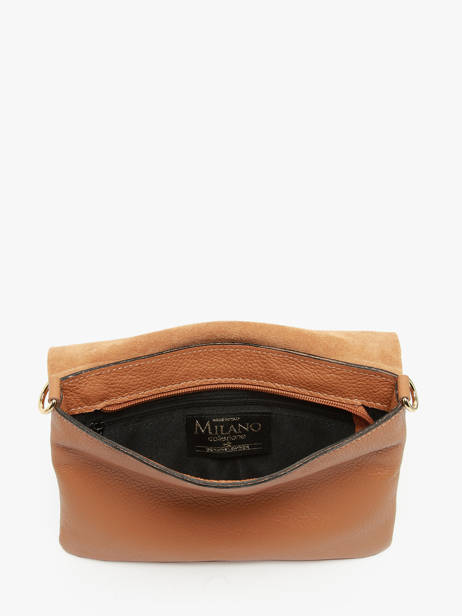 Sac BandouliÃ¨re Velvet Caviar Cuir Milano Marron velvet caviar VC24114 vue secondaire 3