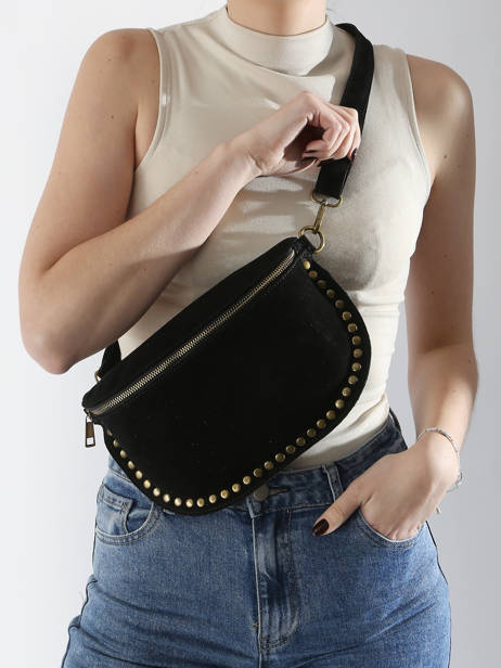 Sac Banane Milano Noir velvet VE24112 vue secondaire 1