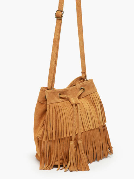 Sac BandouliÃ¨re Velvet Cuir Milano Marron velvet VE241116 vue secondaire 2