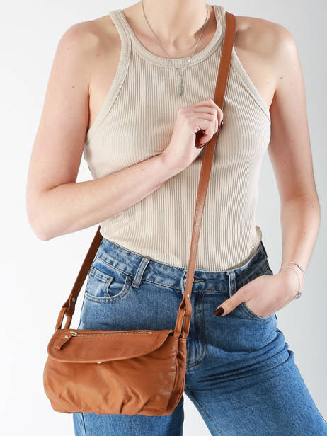 Sac BandouliÃ¨re Jenny Cuir Nat et nin Marron vintage JENNY vue secondaire 1