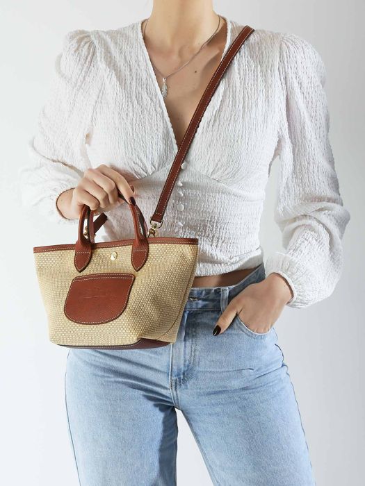 Longchamp New le panier pliage Sacs porté travers Marron