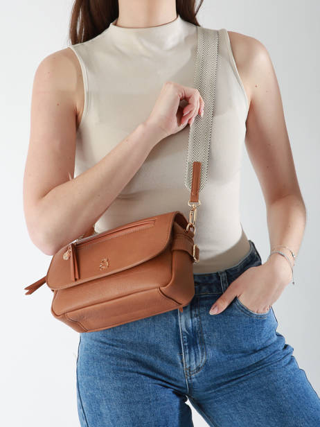 Sac BandouliÃ¨re Zip Lulu castagnette Marron zip YRONDE vue secondaire 1