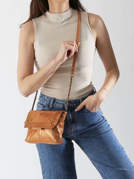 Sac BandouliÃ¨re Felizia Cuir Pieces Orange felizia 17116820 vue secondaire 1