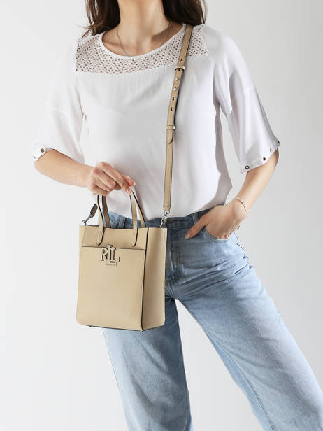 Sac BandouliÃ¨re Cameryn Cuir Lauren ralph lauren Beige cameryn 31966760 vue secondaire 1
