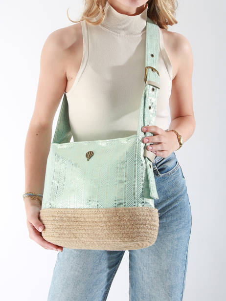Sac Shopping Guimauve Le voyage en panier Bleu guimauve PM750 vue secondaire 1