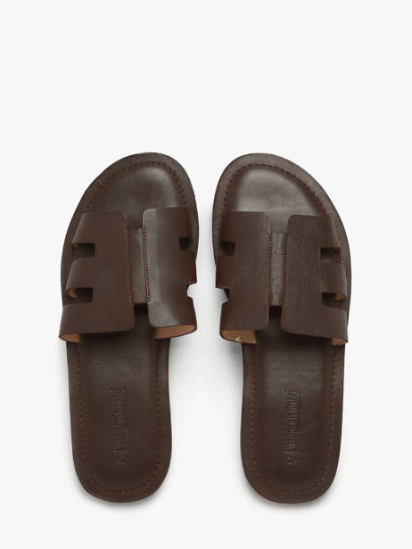 Mules En Cuir Les tropeziennes Marron men EMIA vue secondaire 3