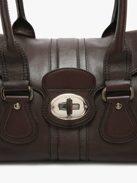Sac à Main D'occasion Tod's Turnlock Tote Cuir Tod's Marron second life 437072 vue secondaire 2