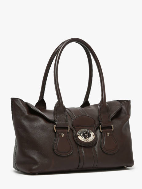 Sac à Main D'occasion Tod's Turnlock Tote Cuir Tod's Marron second life 437072 vue secondaire 4
