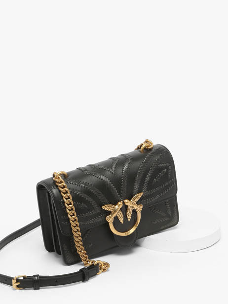 Sac Bandoulière Love Bag Icon Cuir Pinko Noir love bag icon A2C3 vue secondaire 1