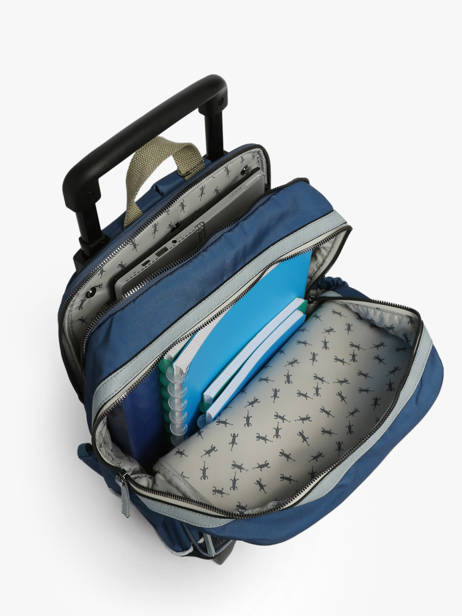 Sac A Dos à Roulettes 2 Compartiments Cameleon Bleu vintage urban SR40 vue secondaire 3