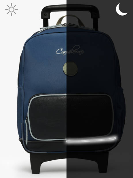 Sac A Dos à Roulettes 2 Compartiments Cameleon Bleu vintage urban SR40 vue secondaire 9