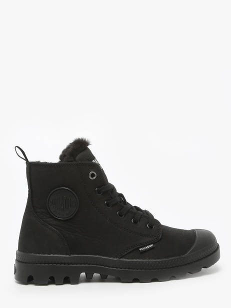 Bottines Pampa Hi Zip Wl En Cuir Palladium Noir women 95982010