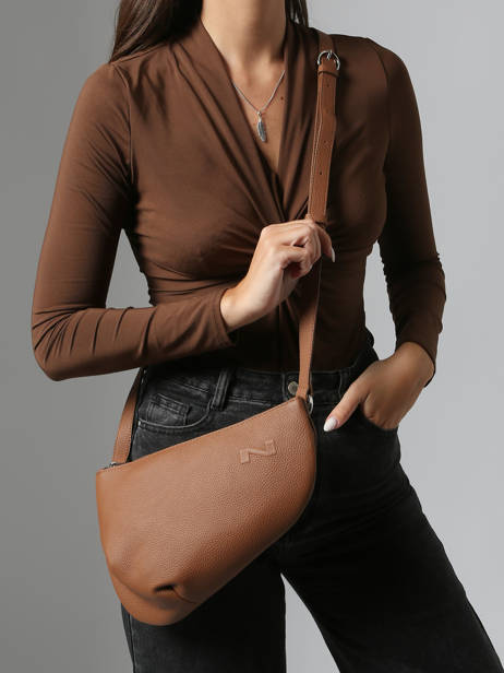 Sac Bandoulière Large City Perle Cuir Nathan baume Marron n city 1 vue secondaire 1