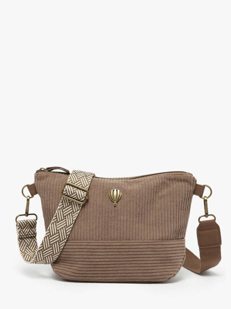 Sac Bandoulière Velours Le voyage en panier Marron velours AHP239
