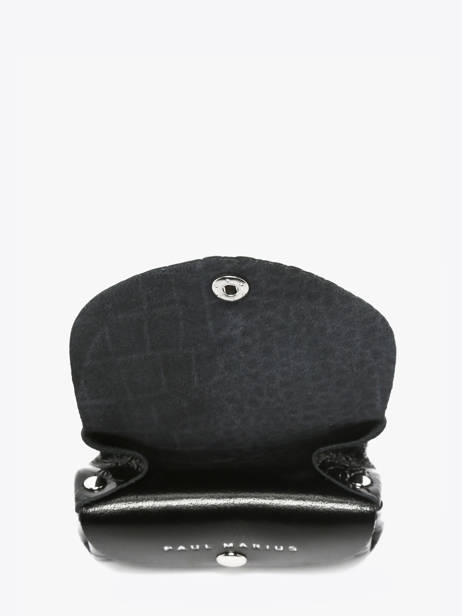 Porte-monnaie Croco Vernis Cuir Paul marius Noir croco vernis GUSTACRV vue secondaire 1