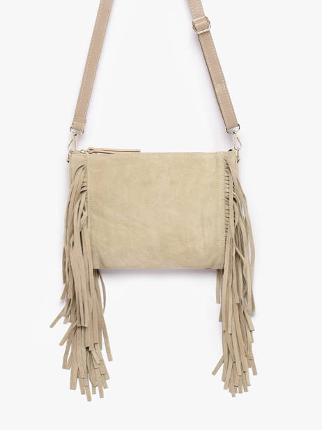 Shoulder Bag Velvet Leather Milano Beige velvet VE25113 other view 2