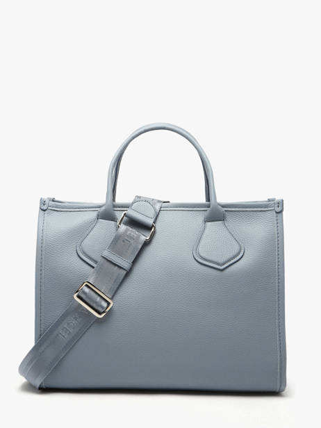 Cabas Zippé M Jour Cuir Lancel Bleu jour A12996 vue secondaire 4