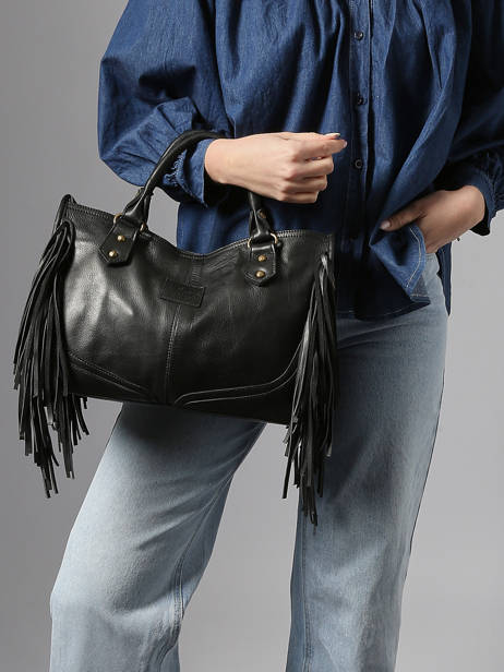 Satchel Dakota Leather Basilic pepper Black dakota BDAK22 other view 1