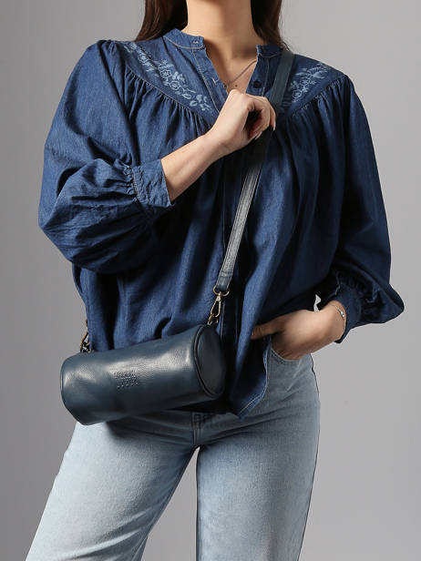 Shoulder Bag Cow Leather Basilic pepper Blue cow BCOW87 other view 1