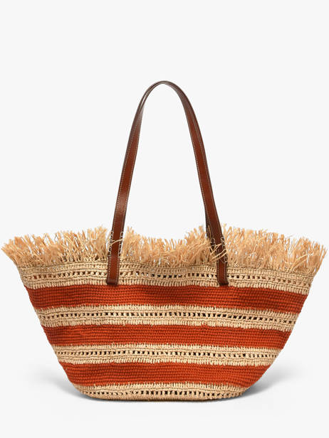 Sac Porté épaule Cabas Raphia Raphia Vanessa bruno Rouge cabas raphia 23V40928 vue secondaire 4