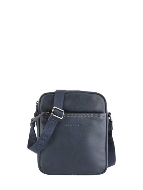 Sac BandouliÃ¨re Lancaster Bleu soft vintage homme 14