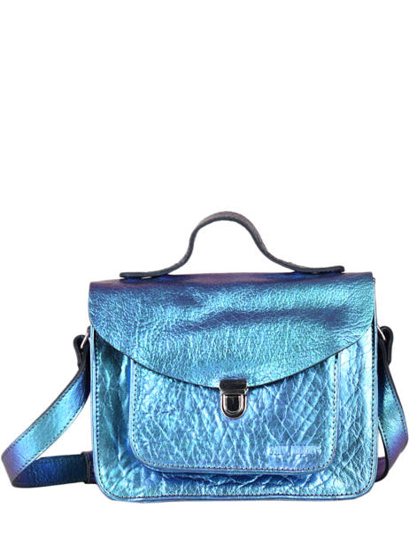 Sac BandouliÃ¨re Mademoiselle George Scarabee Cuir Paul marius Bleu scarabee GEORGSCA