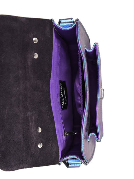 Sac BandouliÃ¨re Mademoiselle George Scarabee Cuir Paul marius Bleu scarabee GEORGSCA vue secondaire 3