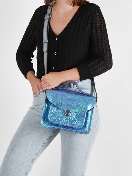 Sac BandouliÃ¨re Mademoiselle George Scarabee Cuir Paul marius Bleu scarabee GEORGSCA vue secondaire 2